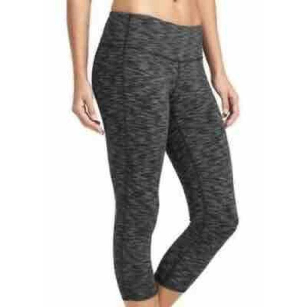 Athleta Womens Athleisure Chaturanga Capri Gray Space Dye‎ 138356 XS